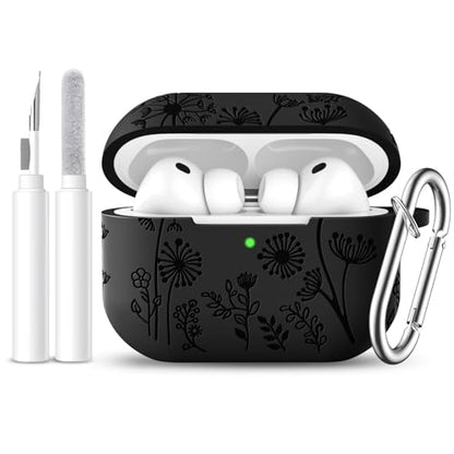 Lerobo for AirPods Pro 3 Case with Cleaner Kit & Keychain, Black - color: A-Black, size: AirPods Pro 3