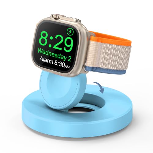 Upgraded for Apple Watch Charger, Foldable Travel Fast Charging Dock - color: Sky Blue, size: USB A