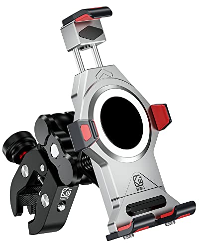 BRCOVAN Anti-Theft Metal Motorcycle Phone Mount with Vibration Dampener