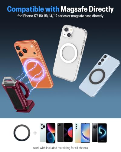 OMOTON TP02-Pro 5 in 1 Magnetic Phone Holder for Vlogging Essentials, Red - color: Red