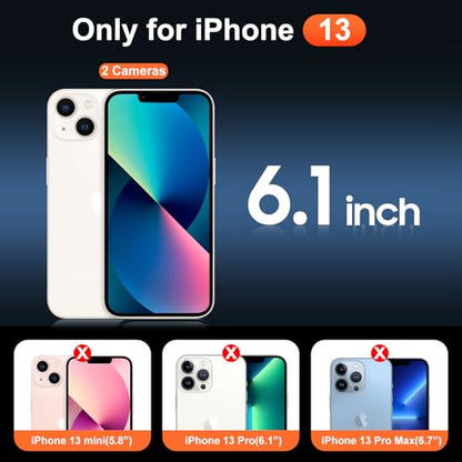 for iPhone 13 Case Clear, [Compatible with Magsafe][Anti-Yellowing][Military-Grade Protection] Shockproof Slim Magnetic Phone Case for iPhone 13, Transparent