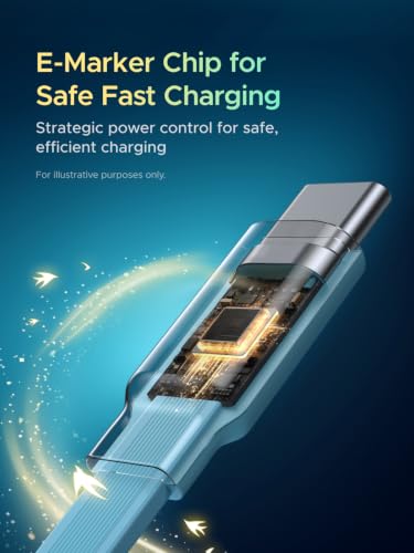 UGREEN Nexode 100W Retractable Cable Honkai: Star Rail, Glacier Blue, 3.3FT - color: Glacier Blue