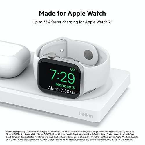 Belkin MagSafe 3 in 1 Wireless Charging Pad, Fast Charger (Renewed) - color: White, style: Certified Refurbished