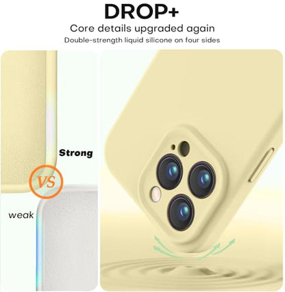 Vooii Compatible with iPhone 14 Pro Max Case, Liquid Silicone Upgrade [Camera Protection] [Soft Anti-Scratch Microfiber Lining] Shockproof Phone Case for iPhone 14 Pro Max 6.7 inch - Creamy Yellow - color: Creamy Yellow, size: iPhone 14 Pro Max