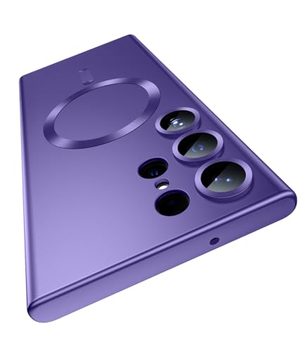 Matte for Samsung Galaxy S23 Ultra Case, Compatible with MagSafe, Slim Thin Magnetic Cover with Built-in Camera Lens Protector Shockproof Phone Shell, Purple - color: Purple, size: for S23 Ultra