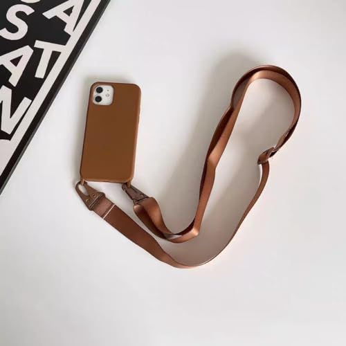 Crossbody Phone Case Compatible with iPhone 6/7/8/SE2/SE3, Cute Soft Silicone Cover with Lanyard Adjustable Shoulder Strap Shockproof Protector Women Girls Brown - color: Brown, size: iPhone 6/7/8/SE2/SE3