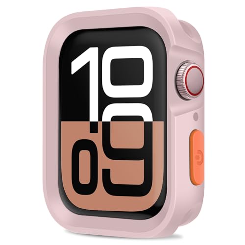 Amizee Rugged Case Compatible with Apple Watch Case Series 11/10 42mm, Soft TPU Shockproof Bumper Drop Proof Protective Cover Compatible with iWatch - Pink - color: Pink, size: 42 mm