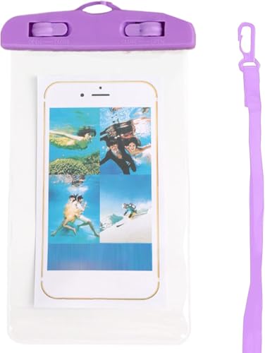 Phone Waterproof Pouch Touchscreen Compatible Cycling Smartphone Bag for Beach Cruise Vacation Swimming Kayaking Diving Travel Purple - color: Purple
