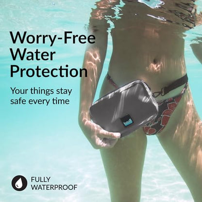 Booe Waterproof Belt Bag - Waterproof Fanny Pack - Storm Grey | 100% Waterproof Bag, IP67 Submersible, Airtight TRU Zip, Floats, Fits All Phones, Touchscreen-Friendly, Crossbody/Waist Pack - color: Storm Grey