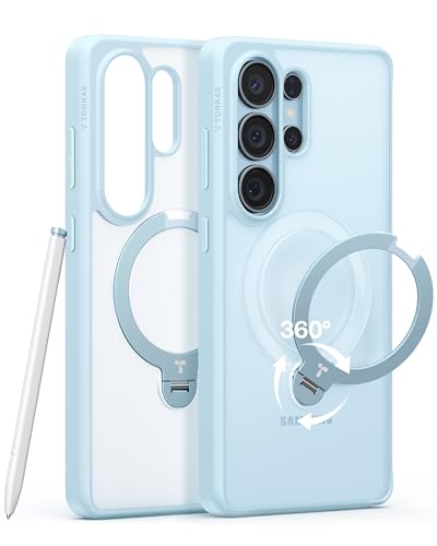 TORRAS Q3 Spin for Samsung Galaxy S26 Ultra Case with 360 Magnetic Stand, Fit for Magsafe, Hard PC Shockproof S26 Ultra Phone Case with Kickstand, Light Blue - color: Light Blue, size: S26 Ultra