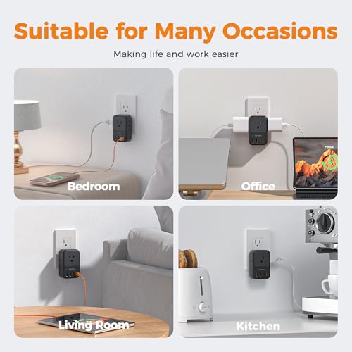TESSAN USB C Charger Block 20W PD, Fast Charging Adapter with Foldable Plug - color: Black, size: 2 USB-C/A
