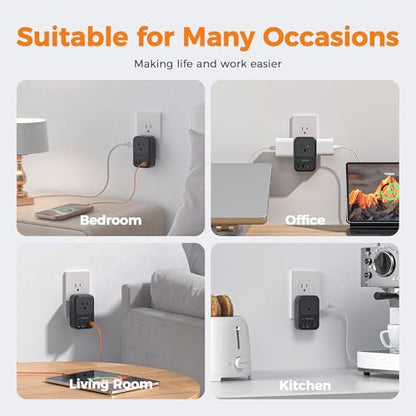 TESSAN USB C Charger Block 20W PD, Fast Charging Adapter with Foldable Plug - color: Black, size: 2 USB-C/A