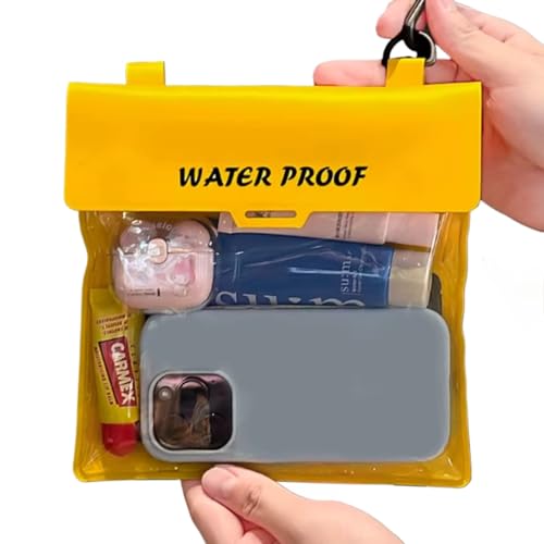 Waterproof Phone Pouch for Swimming Touch Screen Compatible Large Capacity Dry Bag for Beach Pool Floating Cruise Ship (Yellow) - color: Yellow