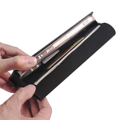 PU Leather Belt Clip Case Cell Phone Holster Pouch Holder for Moto G Power 2026 2025 2024 G Stylus 5G G Play Samsung Galaxy S25 Ultra S24 Ultra S23 Ultra A16 A05 A14 iPhone 16 Pro Max BLU G64L (Black) - color: Black