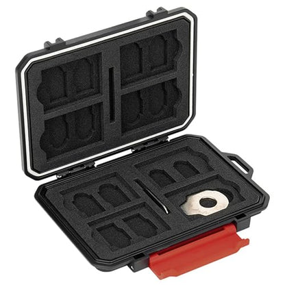 Kiorafoto Memory Card Case with 22 Slot for 8 SD & 12 MicroSD & 2 Nano SIM - size: For 8 SD+12 TF+2 Nano SIM(BLACK)