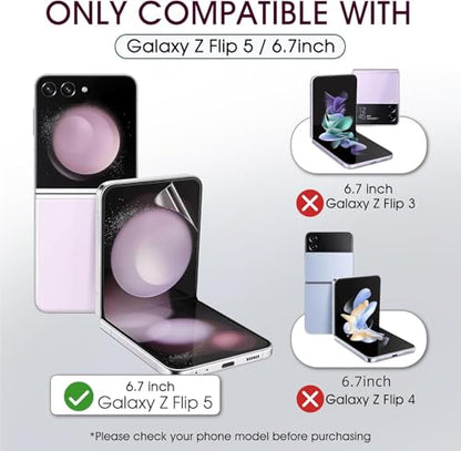 2 Sets HD Clear TPU Screen Protector for Samsung Galaxy Z Flip 5 6.7" - size: Samsung Galaxy Z Flip 5
