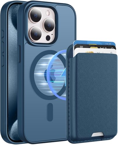 Magnetic for iPhone 12/iPhone 12 Pro Wallet Case, Deep Blue - color: Deep Blue, size: iPhone 12/12 Pro