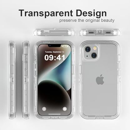 Follaroma for iPhone 13 Case, Shockproof Protection,Crystal Clear | Heavy Duty Shockproof Protection Phone Cases, Anti-Drop, Dual Layer Transparent Rugged Protective Cover, 6.1 inch - color: Clear, size: iPhone 13 6.1’