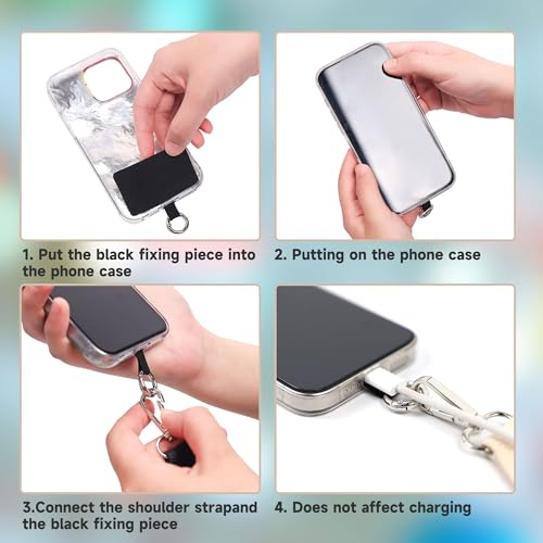 FUVLIFE Cell Phone Lanyard Crossbody, Clip and Go Phone Strap with Wallet - color: Gold