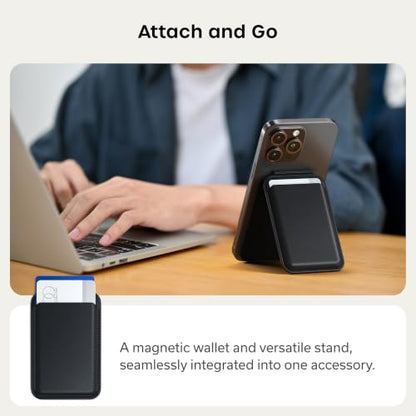 Satechi MagSafe Wallet Stand, Card Holder, NFC Pass-Through - color: Black