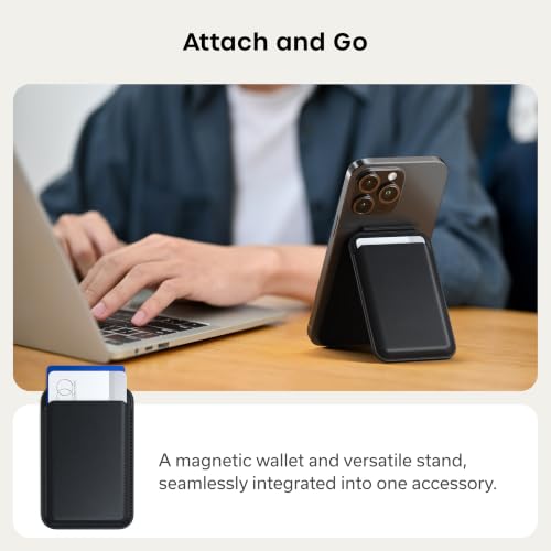 Satechi MagSafe Wallet Stand, Card Holder, NFC Pass-Through - color: Jet Black