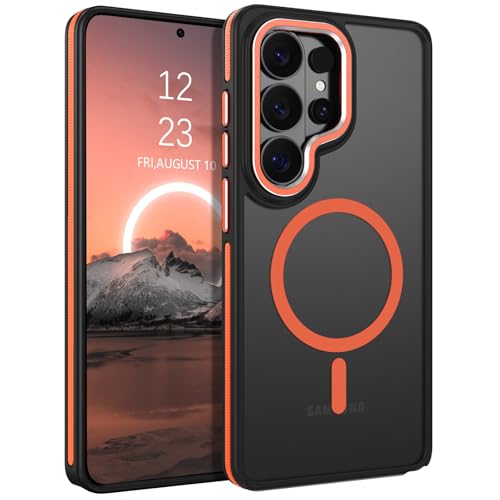 GUAGUA Magnetic for Samsung Galaxy S26 Ultra Case, [Compatible with MagSafe][Military Grade Shockproof] Slim Translucent Matte Phone Case for Galaxy S26 Ultra, Orange Bumper - color: Orange, size: for Samsung Galaxy S26 Ultra