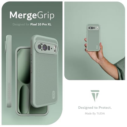 TUDIA MergeGrip [Compatible with Magsafe & Pixelsnap] for Google Pixel 10 Pro XL Case 2025, [Military Grade] Dual-Layer Shockproof Slim Non-Slip Heavy Duty Protective Phone Cases – Green Lily - color: Green Lily, size: Pixelsnap 10 Pro XL