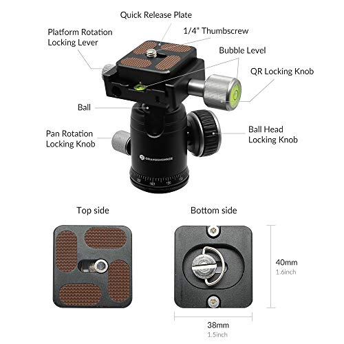 Tripod 50V Low-Profile Mini Tripod for Camera and iPhone Tabletop & Travel Compact Tripod with Pan Handle Aluminum Alloy Compatible with DSLR Smartphones 20 Inch Max Height - style: Tripod 50V