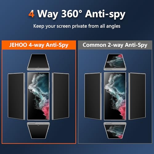 [2 Pack] 4 Way 360 °Matte TPU Privacy Screen Protector for Samsung Galaxy S22 Ultra (Not Glass), Fingerprint Sensor Compatible, Anti-Glare Full Adhesive Flexible Film - size: Galaxy S22 Ultra