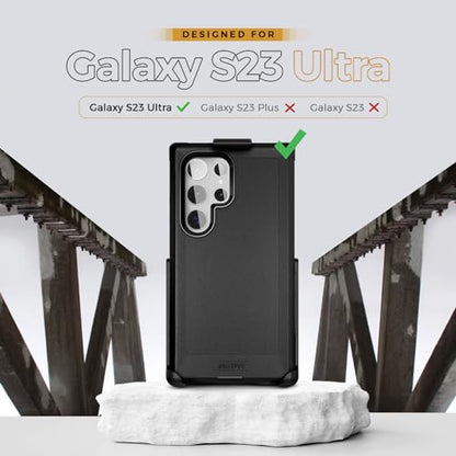 MOTIVE Heavy Duty Case for Samsung Galaxy s23 Ultra, Belt Clip | 6.8" | Bunker Series, Military Grade Multi-Layer Protection, PC/TPU Build, Sealed Port Cover, 20 ft Drop tested - size: S23 Ultra