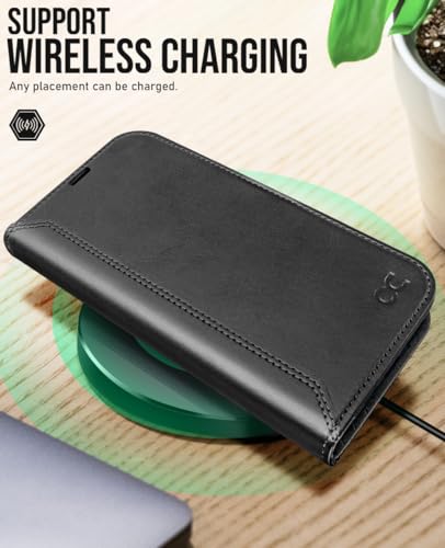 OCASE Compatible with iPhone 17 Pro Wallet Case, PU Leather Flip Folio Case with Card Holders RFID Blocking Kickstand [Shockproof TPU Inner Shell] Phone Cover 6.3 Inch 2025, Retro Graphite - color: Retro Graphite