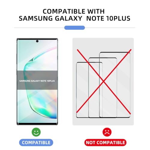 3 Pack Tempered Glass Screen Protector Applicable for Samsung Galaxy Note 10plus 6.8 inch, Support Fingerprint ID Friendly Tempered Glass Screen Protective, HD Clear Scratch Resistant Suitable - color: NOTE 10PLUS