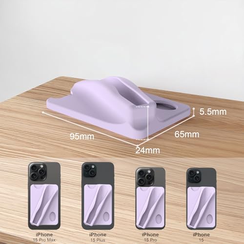 DOB SECHS Large Silicone Lip Holder with Card Holder Compatible with Summer Fridays, Tower 28, Laneige Lipstick Lip Glaze Phone Case Back Stick On Holder for iPhone and Android Smartphones,Purple - color: Purple, size: Large