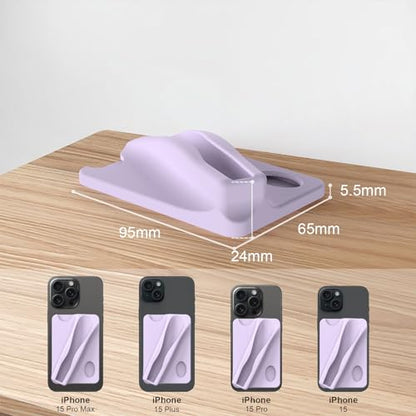 DOB SECHS Large Silicone Lip Holder with Card Holder Compatible with Summer Fridays, Tower 28, Laneige Lipstick Lip Glaze Phone Case Back Stick On Holder for iPhone and Android Smartphones,Purple - color: Purple, size: Large