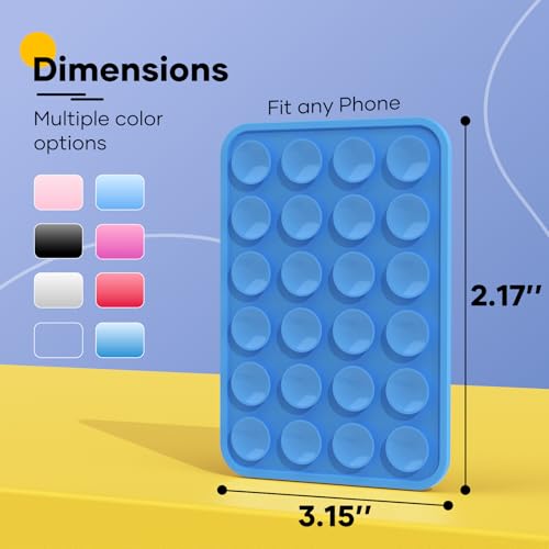 Silicone Phone Sticky Grip, Suction Phone Case Mount for iPhone and Android, Hands-Free Sticky Cell Phone Grip, Mobile Fidget Mirror Holder for Selfies and Videos - color: Sky Whisper（Light blue）