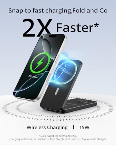 3 in 1 Wireless Charging Station for iPhone, Apple Watch & AirPods