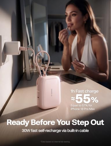TORRAS Mini Power Bank for iPhone 18 Pro Max, 45W 10000mAh Portable Charger - color: ROSE GOLD