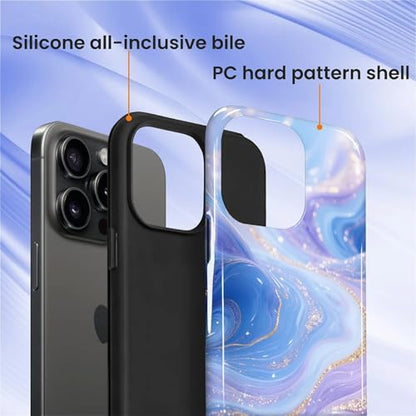 Case for iPhone 15 Pro, Shockproof Hybrid Protective Phone Case, Dual-Layer Drop Protection Anti-Scratch, Blue Purple Fluid - color: Blue Purple Fluid, size: iPhone 15 Pro