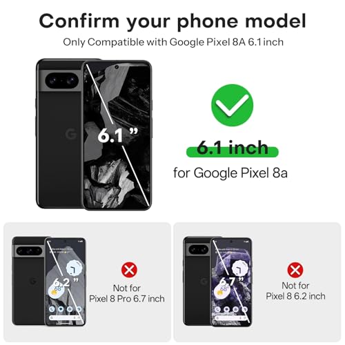 OMOTON 3+2 Pack for Google Pixel 8a Screen Protector 6.1 inch - size: Pixel 8a-6.1 inch