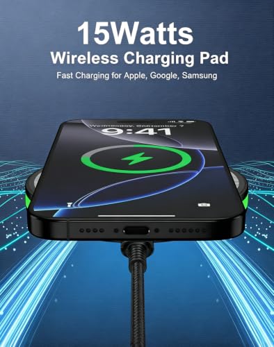Wireless Charger for Samsung, 15W Fast Phone Charging Pad with 18W Block