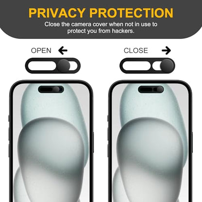 3 Pack Privacy Cover Compatible for iPhone 15/iPhone 15 Plus with 2 Front Camera Privacy Cover, Anti-Spy Camera Cover, Easy-Adhesive Design, Safeguard on iPhone 15/15 Plus.Black - size: iPhone 15/iPhone 15 Plus