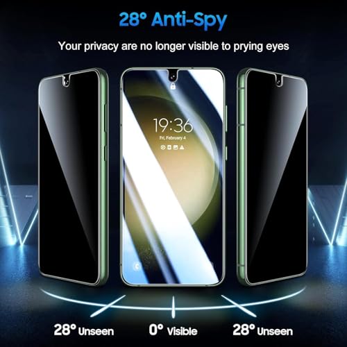 2 Pack Privacy Screen Protector TPU Film Fingerprint Works Compatible With Samsung Galaxy S25, Anti-Spy Anti-Peep 3D Edge Case Friendly