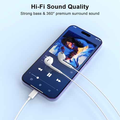 2 Pack Wired Headphones for iPhone Earbuds iPhone 14 Headphones Wired - color: LWhite