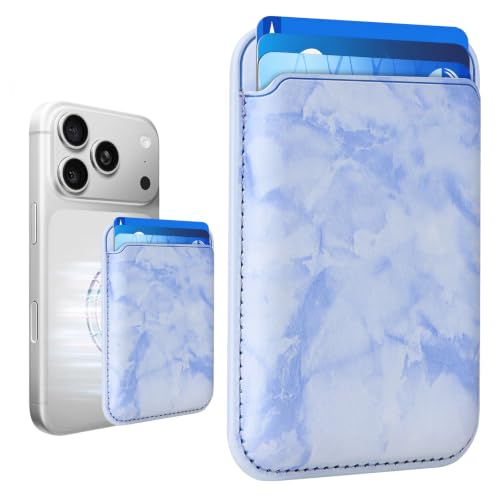 Magnetic Wallet Cell Phone Card Holder for Phone Case with Mag-Safe - color: Cloud Blue, size: 1 Pack