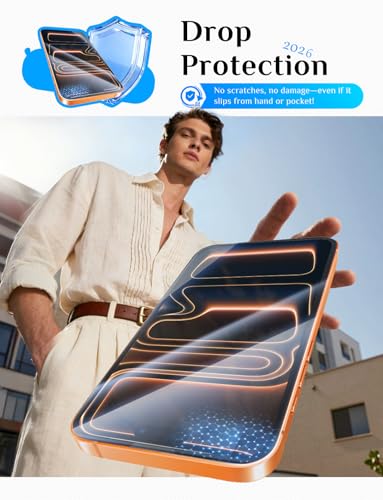 MAGIC JOHN for iPhone 17 Pro Max Screen Protector Tempered Glass 6.9 inch | 2Pack, Auto Dust-Elimination, Easy Installation, Bubble Free, HD Clear - size: iPhone 17 Pro Max 6.9inch