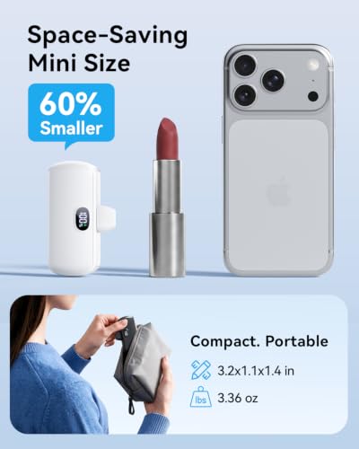 [2-Pack]Portable Charger USB C for iPhone 18/17/16/15 Series,Black&White - color: Black&White