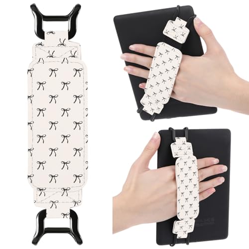 Hand Strap Holder for Kindle - Boho Black Bow Finger Grip for 6-7.5" E-Readers Paperwhite 12th/11th Generation/Kobo/Lenovo/Sony E-Book Tablet High Elasticity Reading Accessories - color: A-Black Bow
