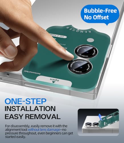 HelloDeere for Samsung Galaxy Z Fold 8 Camera Lens Protector, Military-Grade 9H+ Tempered Glass with AR Optical Tech HD Anti-Glare Anti-Scratch Metal Individual Ring Easy Install Case Friendly, Silver - color: Z Flod 8 (Silver)