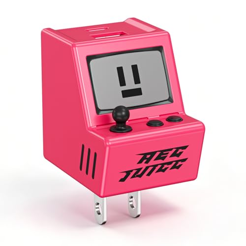 Aolcev for iPhone Charger 2 in 1 Dual USB A USB C Charger Block Retro 30W - color: Barbie Pink