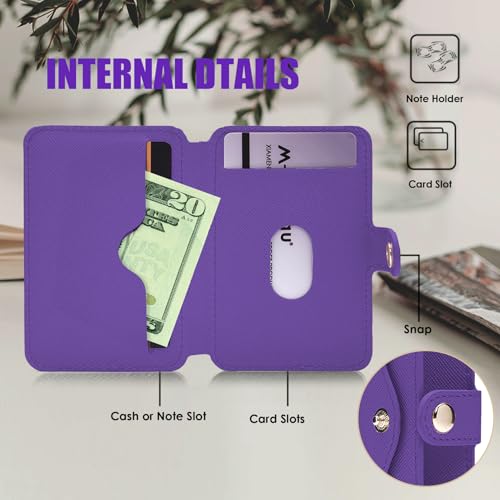M-Plateau Phone Wallet Stick on for Cases, Sticky Wallet for Back of Phone - color: Purple